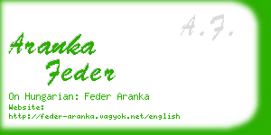 aranka feder business card